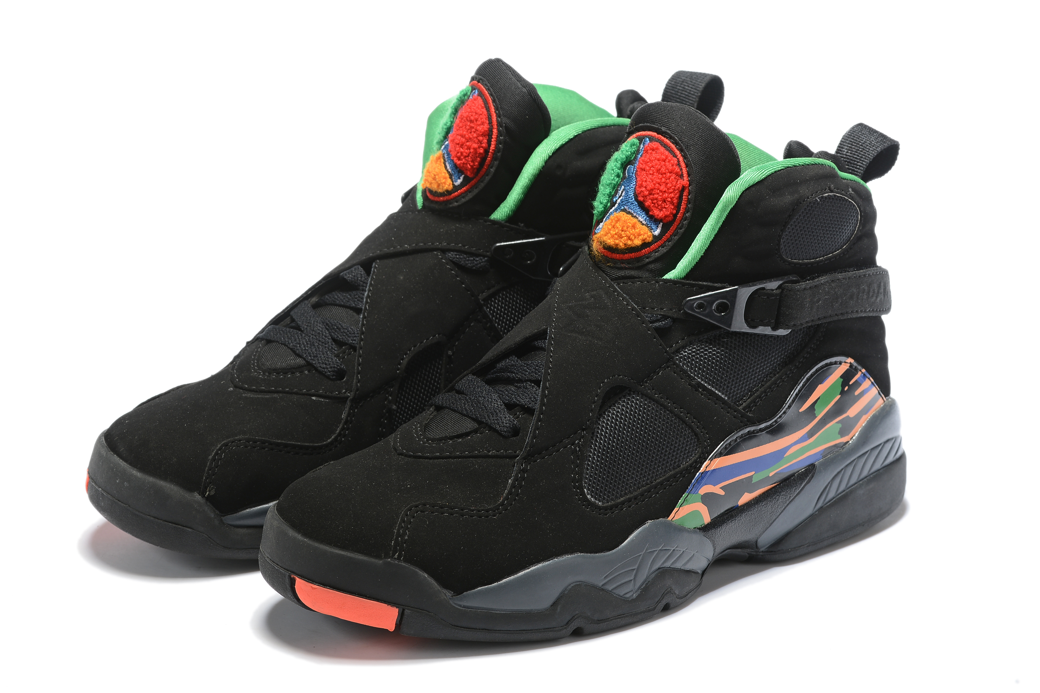 2019 Air Jordan 8 Retro Black Orange Blue - Click Image to Close